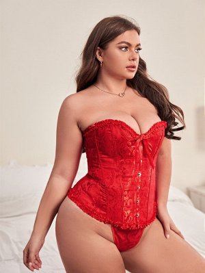 Plus size Корсет с принтом барокко