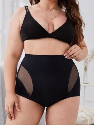 SheIn Plus size Корректирующие шорты контрастный сетчатый