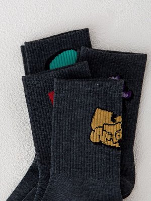 4 пары Мужские носки с графическим рисунком