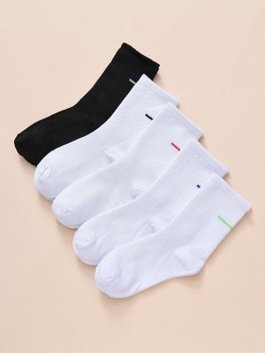 5 пар Однотонные носки до середины голени