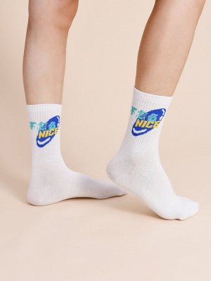 2 пары Мужские носки с вышивкой