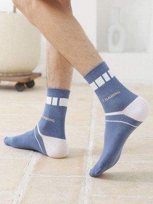 SheIn 5 пар Мужские носки с текстовым рисунком