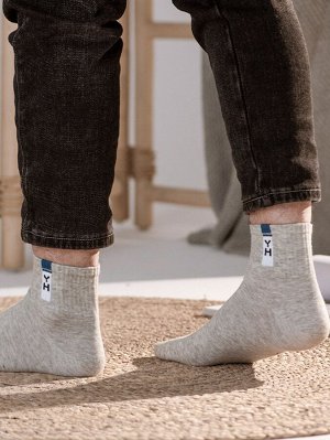 5 пар Мужские носки до середины голени с текстовым принтом