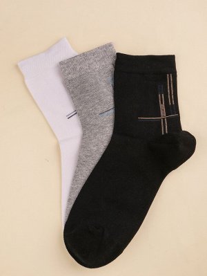 3 пары Мужские носки до середины голени с узором