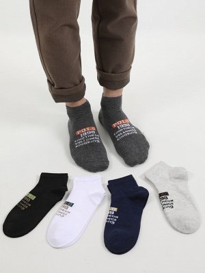 SheIn 5 пар мужские носки с текстовым рисунком