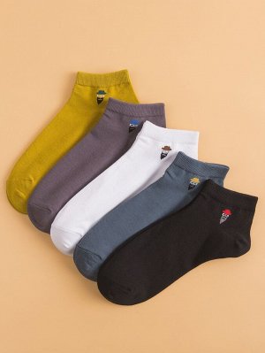 SheIn 5 пар мужские носки с мультипликационным принтом