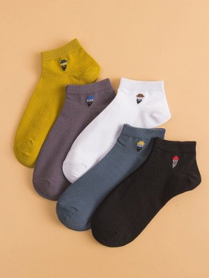 SheIn 5 пар мужские носки с мультипликационным принтом