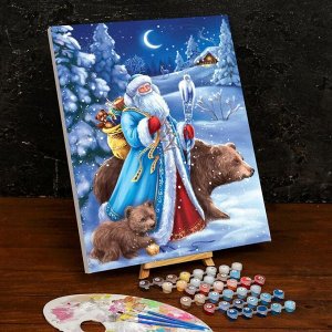 Картина по номерам на холсте с подрамником «Дед Мороз» 40x50 см
