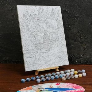 Картина по номерам на холсте с подрамником «Зимняя ночь» 30x40 см