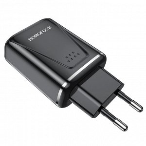 NEW Сетевое Зарядное устройство BOROFONE BA54A Wide road 2*USB, черный