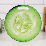 Доска разделочная круглая кухонная &quot;Огурец в разрезе&quot;, 26,5 см