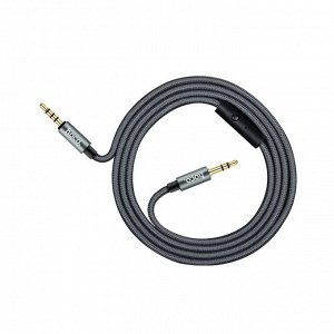 Аудио-кабель HOCO UPA04 Noble, AUX, 1 м, микрофон+кнопка