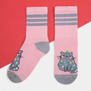 Набор новогодних носков для девочки KAFTAN "Киса" 3 пары, р-р 18-20