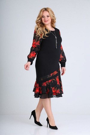 Платье / Moda Versal П2211 черный красный