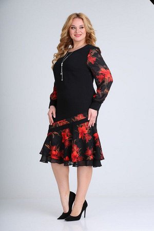 Платье / Moda Versal П2211 черный красный