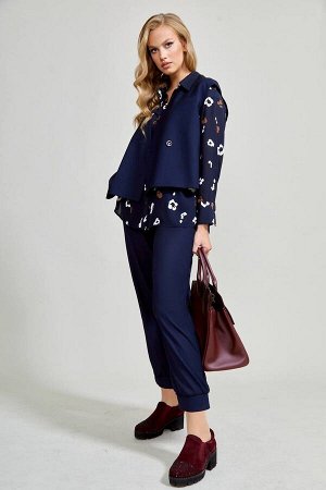Блуза / Teffi Style L-1597 синий