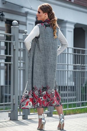Платье, Жилет / Diva 1324 серый