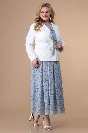 Жакет, Платье / Romanovich Style 3-2179 белый,голубые_тона