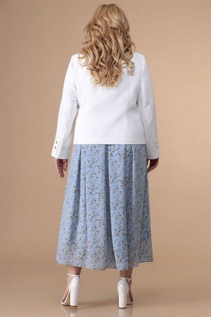 Жакет, Платье / Romanovich Style 3-2179 белый,голубые_тона
