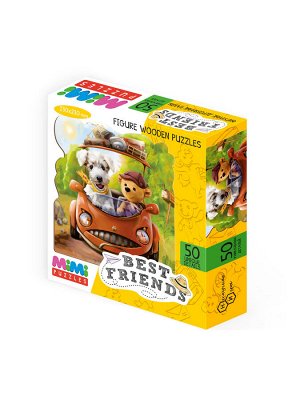 MIMI Puzzles Фигурный деревянный пазл "BEST FRIENDS" арт.8418 (мрц 499 руб) /36