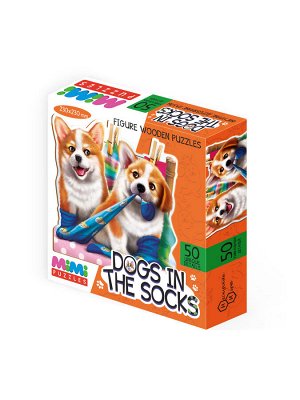 MIMI Puzzles Фигурный деревянный пазл "DOGS IN THE SOCKS" арт.8419 (мрц 499 руб) /36