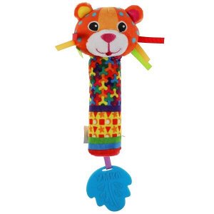 RS-LEO Текстильная игрушка погремушка пищалка леопард с прорез. Умка в кор.250шт