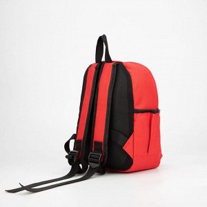 Рюкзак детский, отдел на молнии, наружный карман, 2 боковых кармана, дышащая спинка, цвет красный, «Мишка»