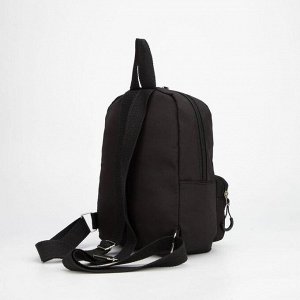 Рюкзак детский, отдел на молнии, наружный карман, 2 боковых кармана, цвет чёрный, «Кошка»