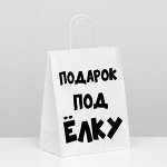 Пакет подарочный с приколами, крафт «Подарок под ёлку»