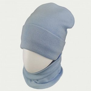 Зд1245-72 Комплект вязаный шапка/снуд Simple Fleece нежно-голубой