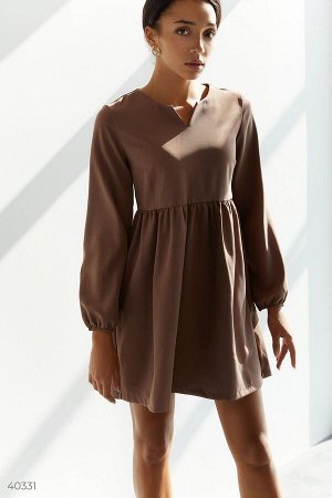 Gepur Свободное платье мини цвета мокко