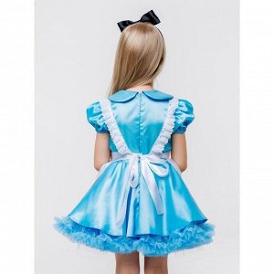 Карнавальный костюм «Алиса в стране чудес»,  платье, ободок, р.32, рост 128 см