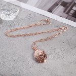 Кулон для фото &quot;Эдель&quot; овал малый, цвет розовое золотой, 40см