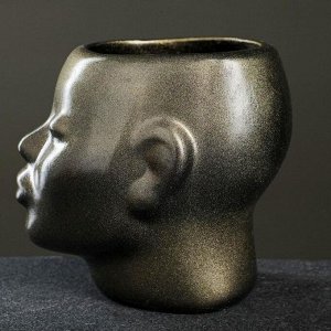 Кашпо-органайзер "Нефертити" 16х19см, бронзовое