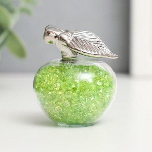 Сувенир стекло "Зелёное яблочко со стразами" 4,5х4х4 см