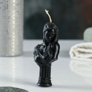 Фигурная свеча "Античный бюст девушки" черная, 10см