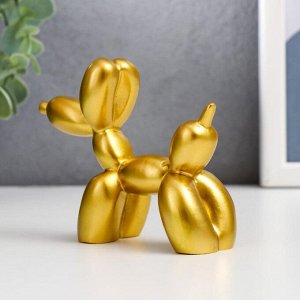 Сувенир полистоун "Воздушный шарик - собачка" золото 8х10х4 см