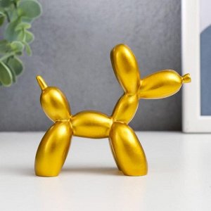 Сувенир полистоун "Воздушный шарик - собачка" золото 8х10х4 см