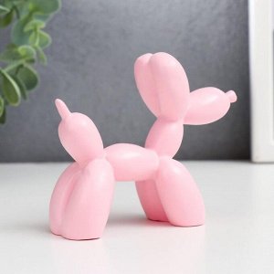 Сувенир полистоун "Воздушный шарик - собачка" нежно-розовый 8х10х4 см