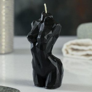 Фигурная свеча "Торс женский хрусталь" черная, 10см