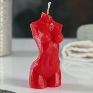 Фигурная свеча "Торс женский хрусталь" красная, 10см