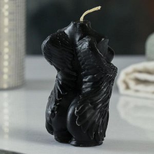 Фигурная свеча "Торс женский с крыльями" черная, 10см
