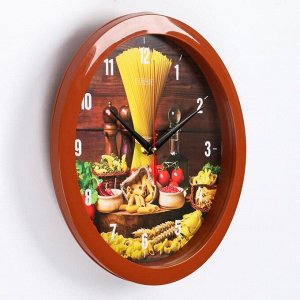 Часы настенные, серия: Кухня, "Спагетти", плавный ход, d=28 см