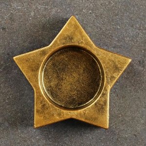 Подсвечник "Звезда" состаренное золото, 6х6х3 см, для свечи d=3,5 см