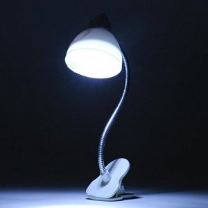 Фонарик для чтения книг на прищепке 2 LED, батарейка AG13, h-20 см, d-4 см