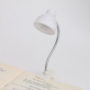 Фонарик для чтения книг на прищепке 2 LED, батарейка AG13, h-20 см, d-4 см
