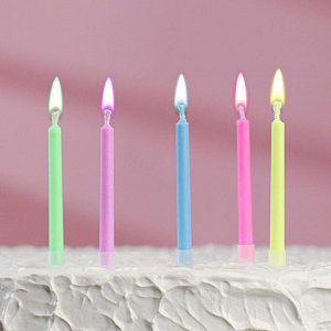 Свечи в торт "Цветное пламя", набор 5 штук