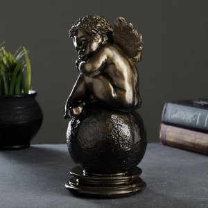Фигура "Ангел на шаре" бронзовый, 24х12см