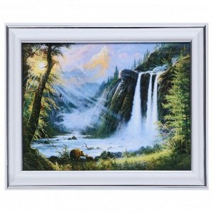 Картина "Лесной водопад" 13х18(16х21) см