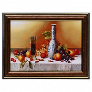 Картина "Натюрморт с вином" 13х18(16х21) см